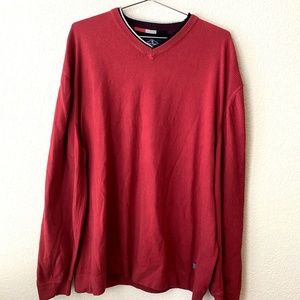 Nat Nast Mens Cashmere Blend F3W31 Elbow Patch Vneck Sweater Size XXL Red